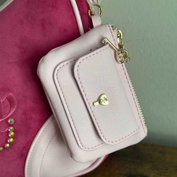 NWT Juicy Couture Dreamy Shoulder Bag Wallet Wristlet Set Raspberry Pink Viral - Picture 5 of 8